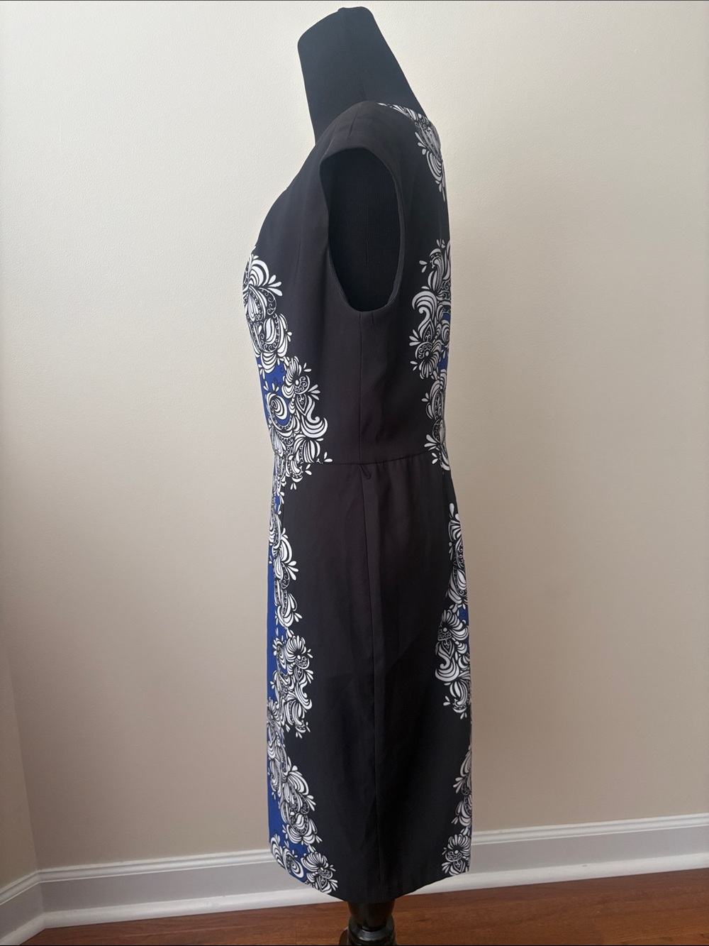 London Times Women’s Blue, White & Black Illusion Dress size 8 - Picture 6 of 7
